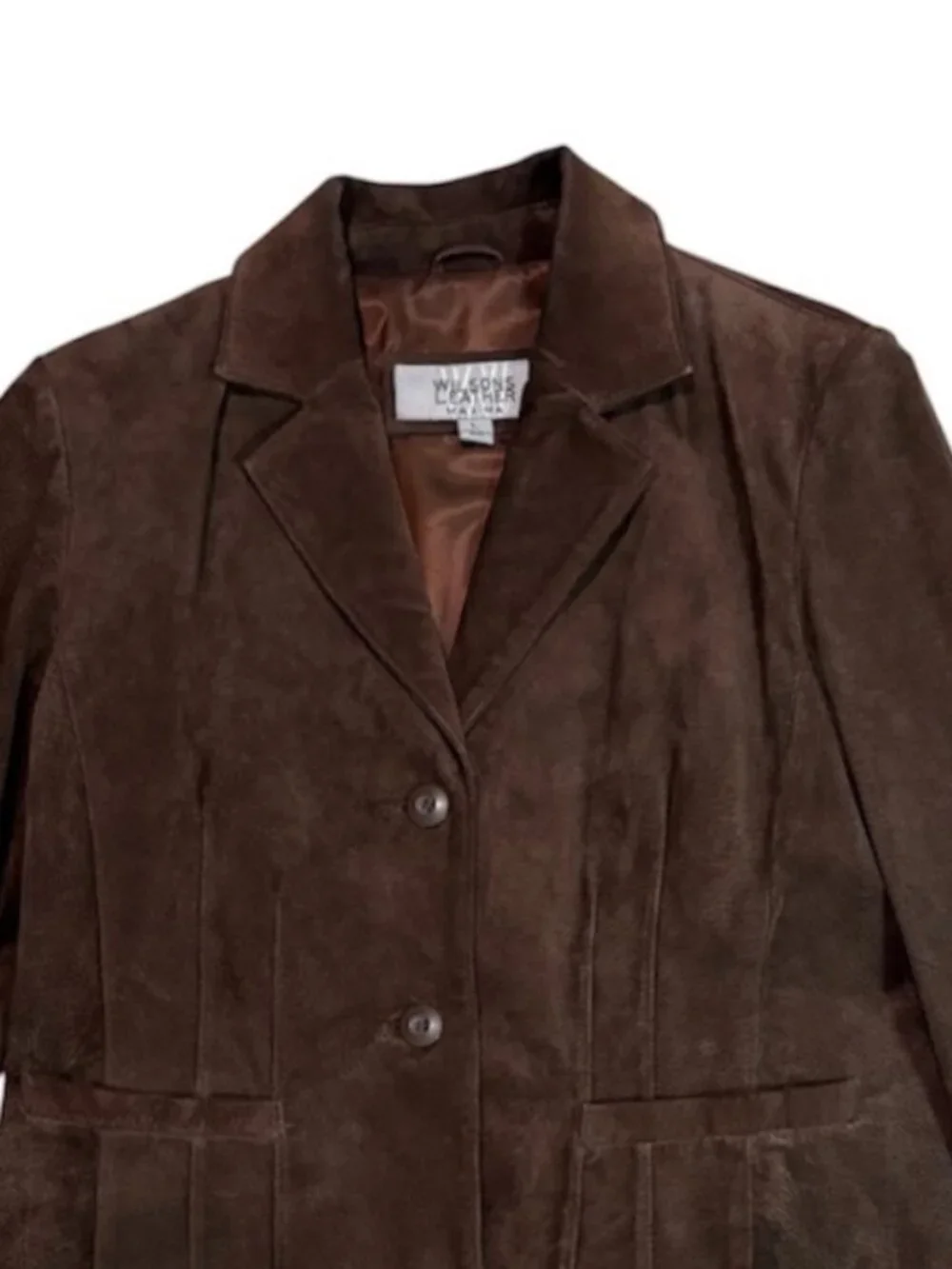 Wilsons Leather Maxima Brown Suede Jacket Women's L 100% Leather Vintage Y2K